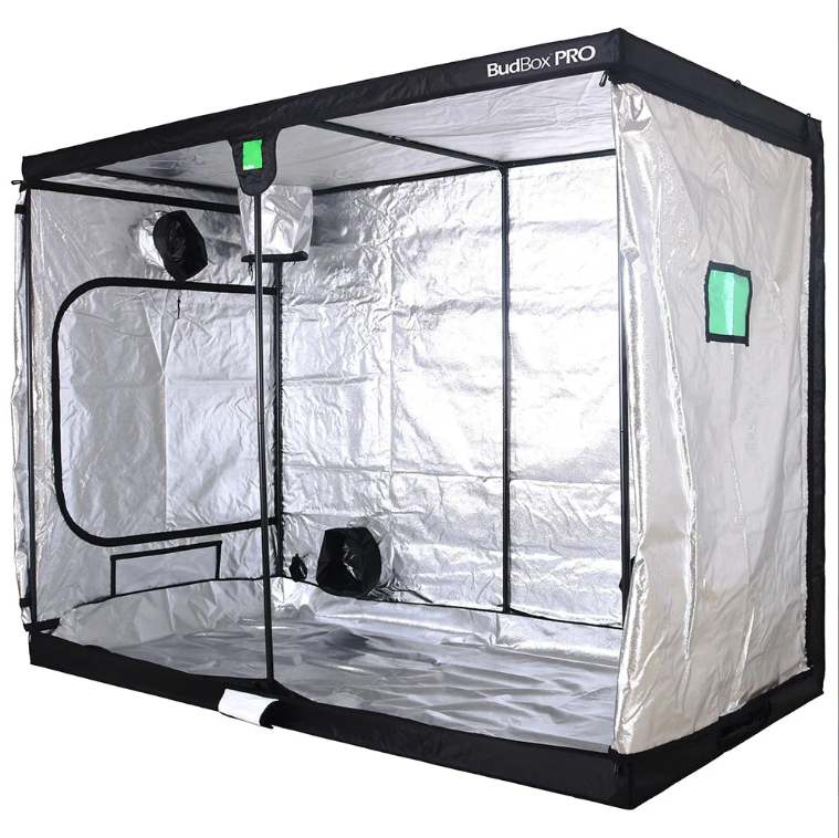 BudBox Pro grow tent with reflective interior on a white background